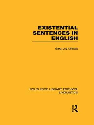 cover image of Existential Sentences in English
